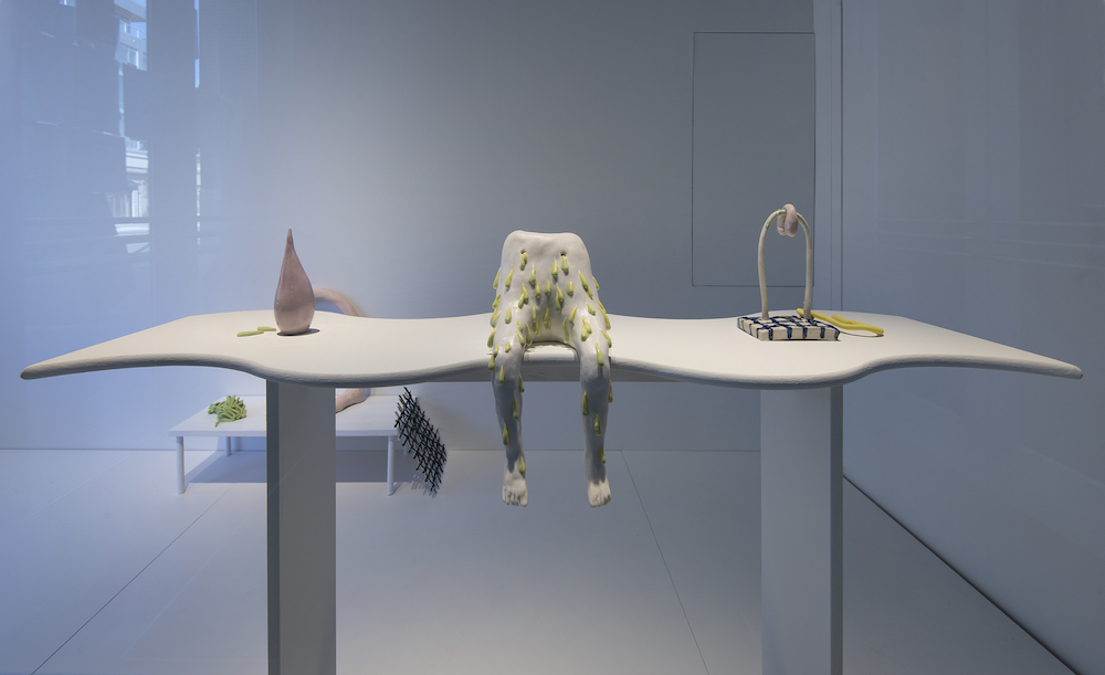 Installation view of Kasia Sosnowski’s exhibition “Sneek-e-Peek’n” on view at the Esker Foundation Project Space from 17 August 2020 to 31 January 2021. Photo by: John Dean.
