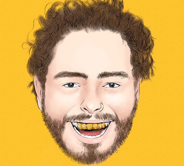 Post Malone's face without tattoos