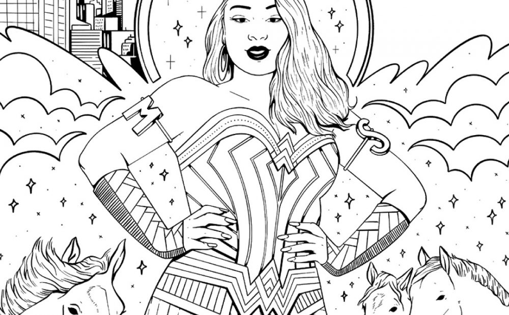 Megan Illustration of Thee Stallion dressed as Wonder Woman
