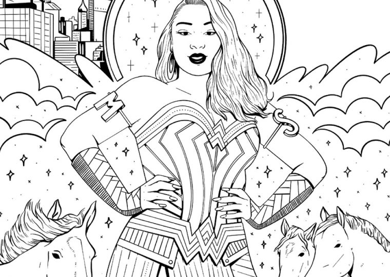 Megan Illustration of Thee Stallion dressed as Wonder Woman