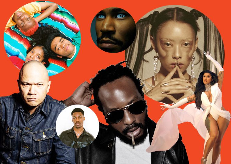 Collage of musicians from playlist