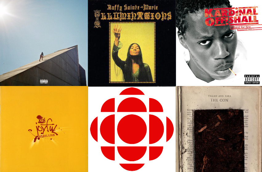 Collage of albums from musicians at showdown