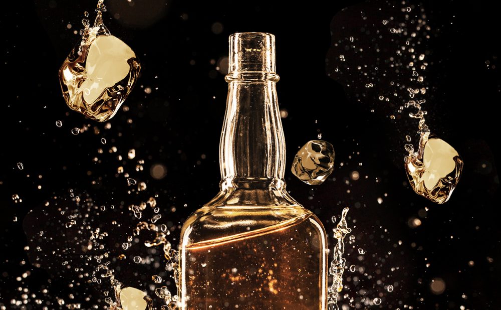 Bottle of brown liquid