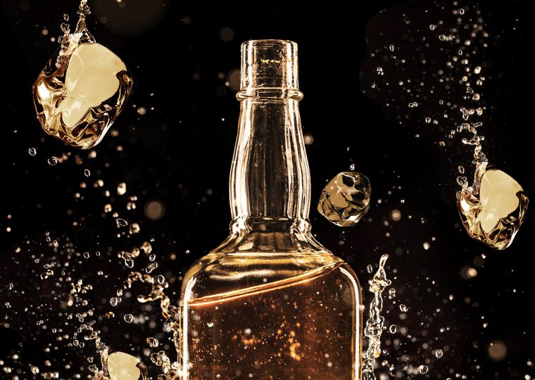 Bottle of brown liquid