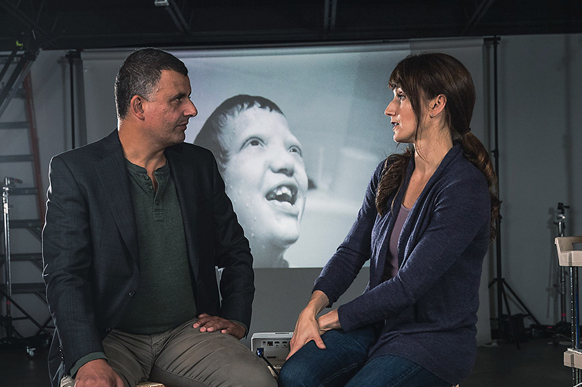 Ian Brown sitting down with interviewer