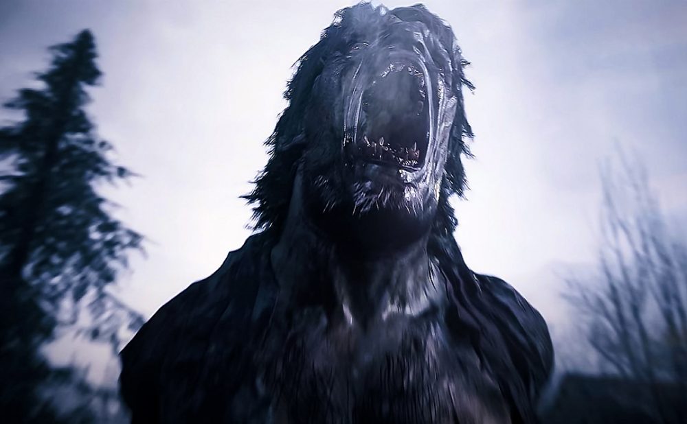 Videogame warewolf howling in the night