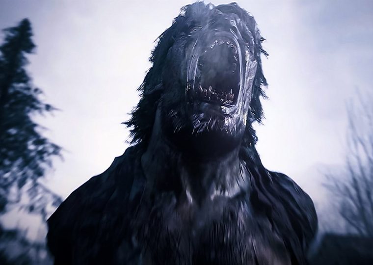 Videogame warewolf howling in the night