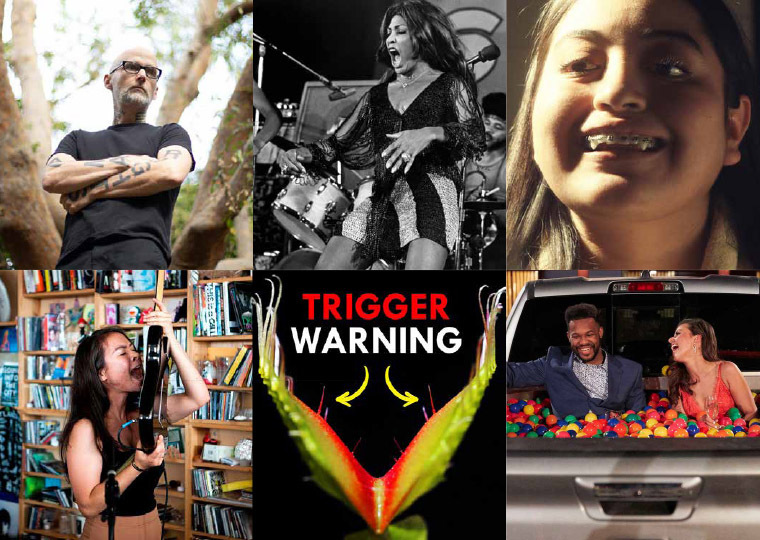 Collage of screenshots from TV and film in list