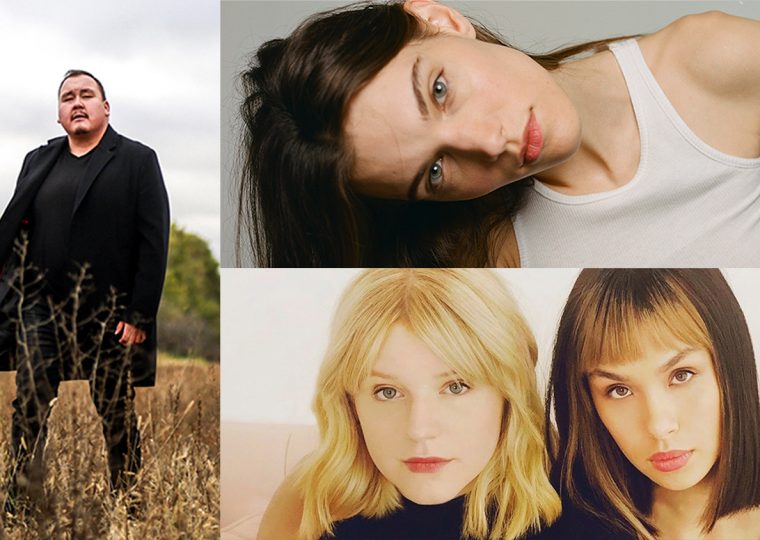 Collage of artists from Calgary Folk Music Festival: Summer Serenades