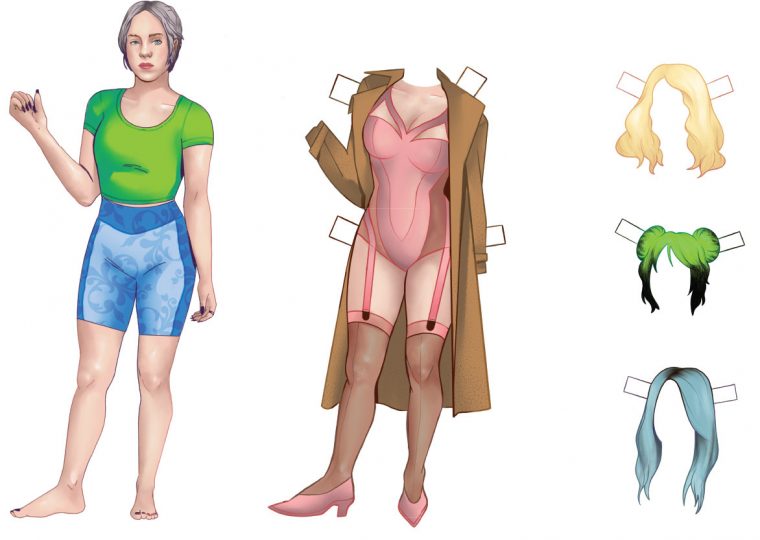 Billie Eilish paper doll cutouts