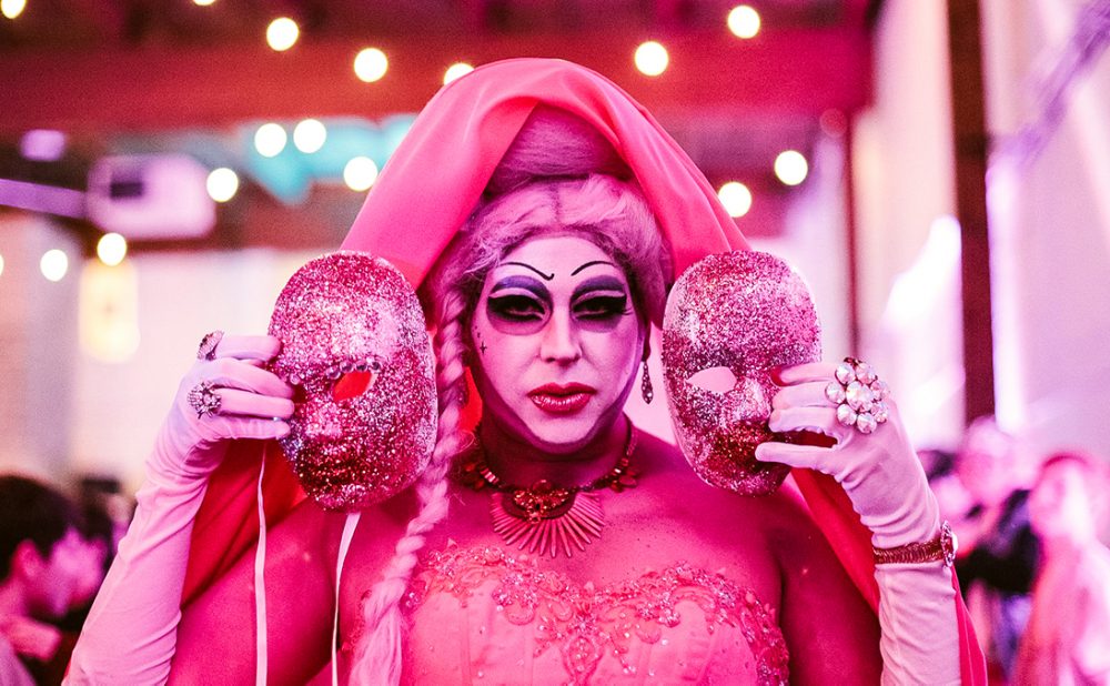 Person dressed in pink at Posh Ball
