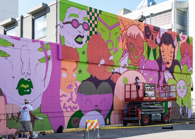 Mural on side of building