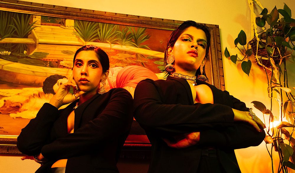 Cartel Madras posing with the camera angled up