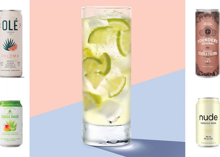 Collage of four tequila cocktail brands