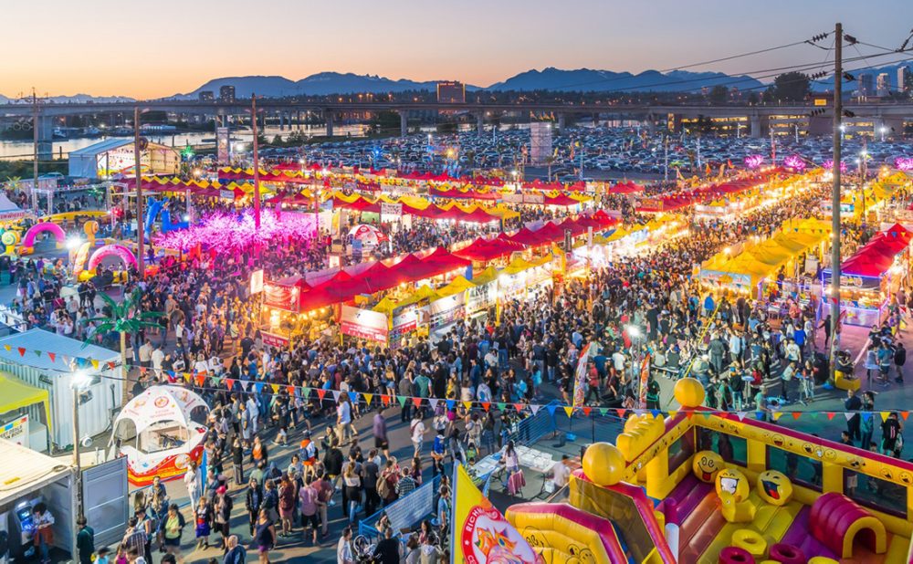 Aerial shot of Richmond Night Market