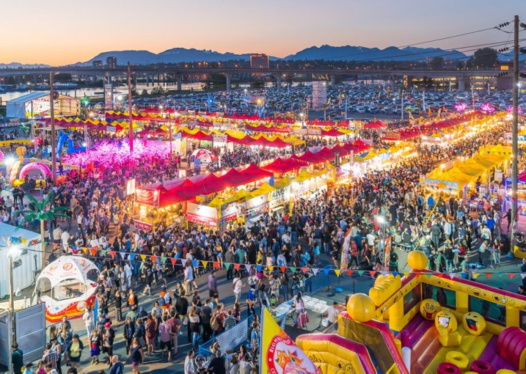 Aerial shot of Richmond Night Market