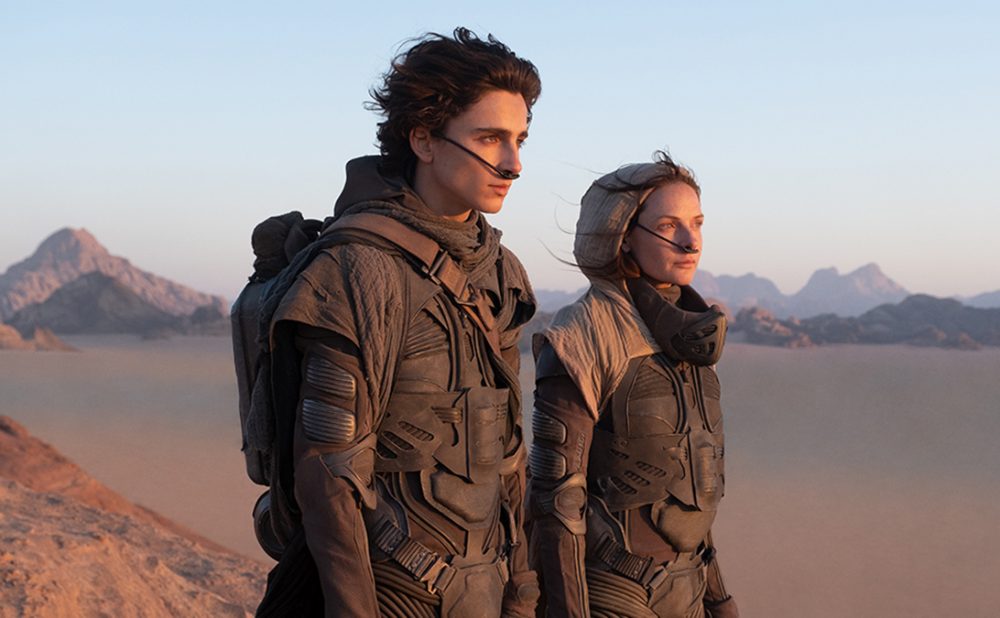 Rebecca Ferguson and Timothée Chalamet in Dune (2021).