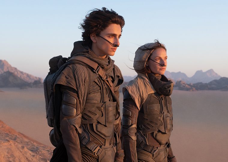 Rebecca Ferguson and Timothée Chalamet in Dune (2021).