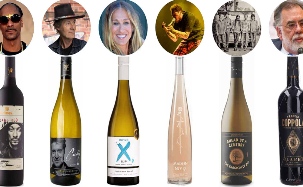 Six bottles of wine paired with celebrities who create or back them.