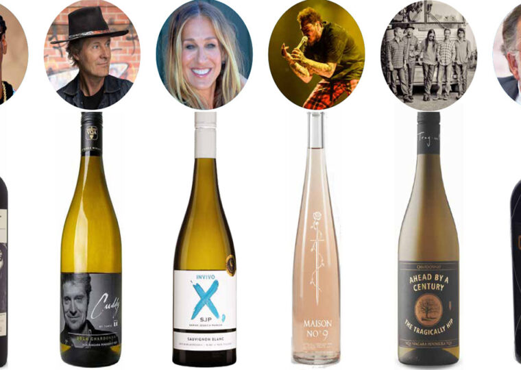 Six bottles of wine paired with celebrities who create or back them.