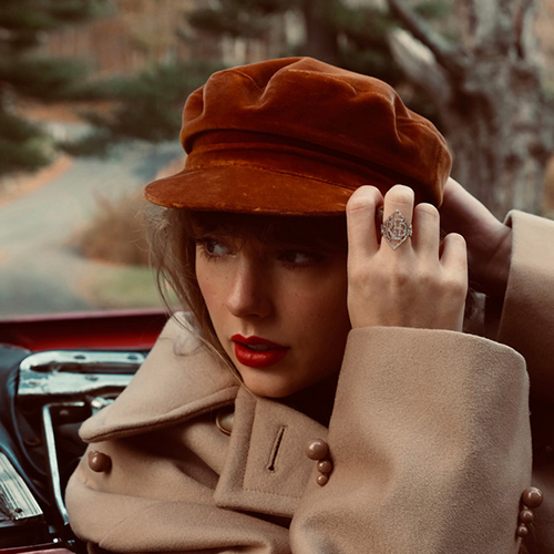 Taylor Swift's album cover for Red (Taylor's Version).