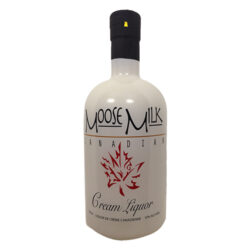 Bottle of MooseMilk cream liquer.