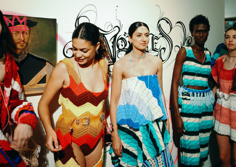 Models posing at fashion show