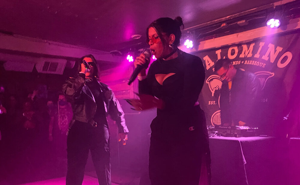 Cartel Madras performing on stage at steak house