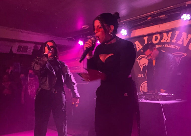 Cartel Madras performing on stage at steak house