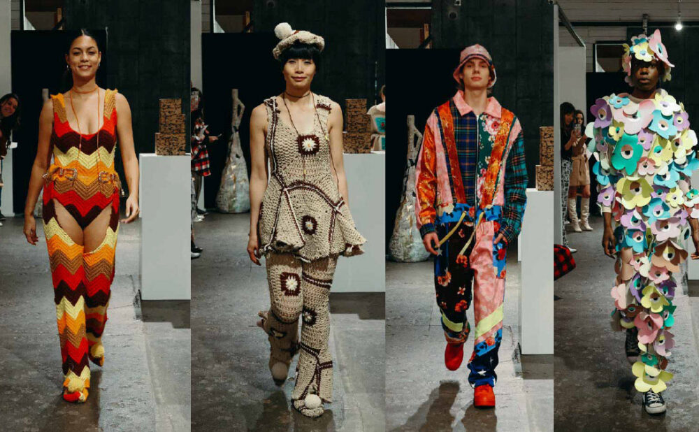 Models wearing Trippy Hippy clothing on runway